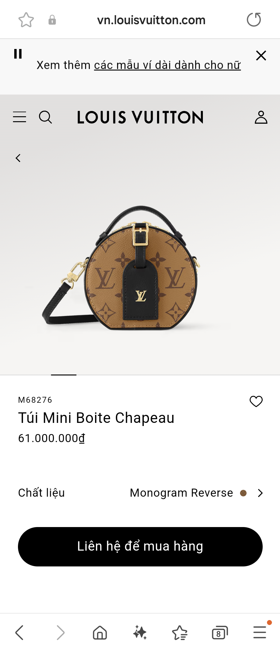 Louis Vuitton M68276 Túi Mini Boite Chapeau