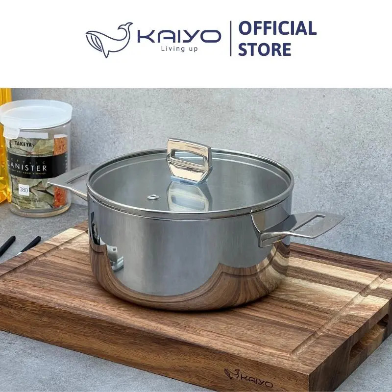 Nồi đúc inox 3 lớp đáy liền Try-Ply Kaiyo size 20cm