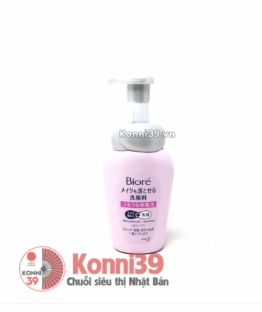 Sữa rửa mặt tẩy trang 2 in 1 KAO Biore dạng bọt 160ml