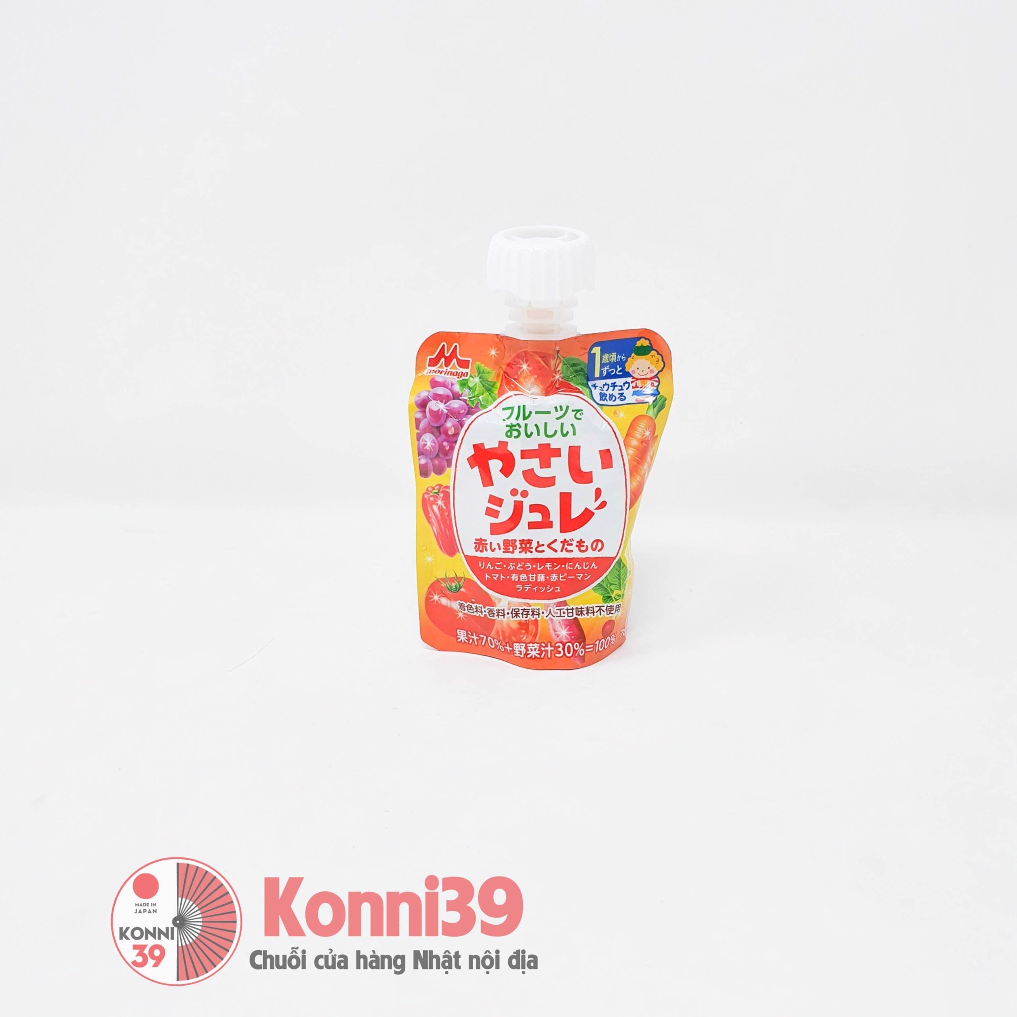 Thạch ăn liền Morinaga bổ sung rau củ cho bé từ 1 tuổi 70g (5 loại)