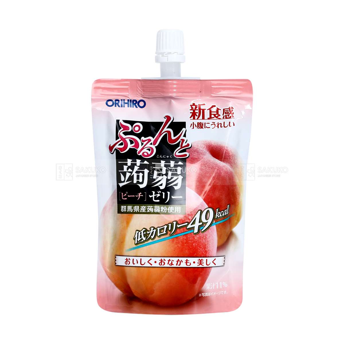 Thạch vị đào dạng túi đứng Orihio Peach Jelly 130g