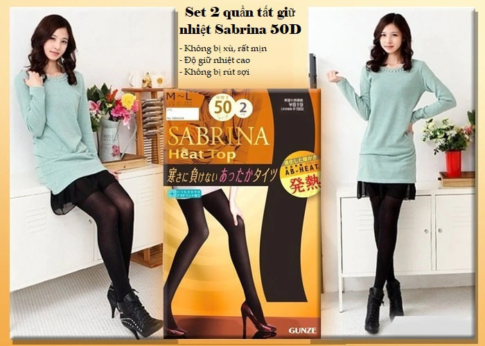 Quần tất set 2 GUNZE Sabrina Heat Top giữ nhiệt