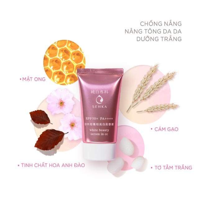 CC Serum trắng da Senka WHITE BEAUTY SERUM IN CC 40G