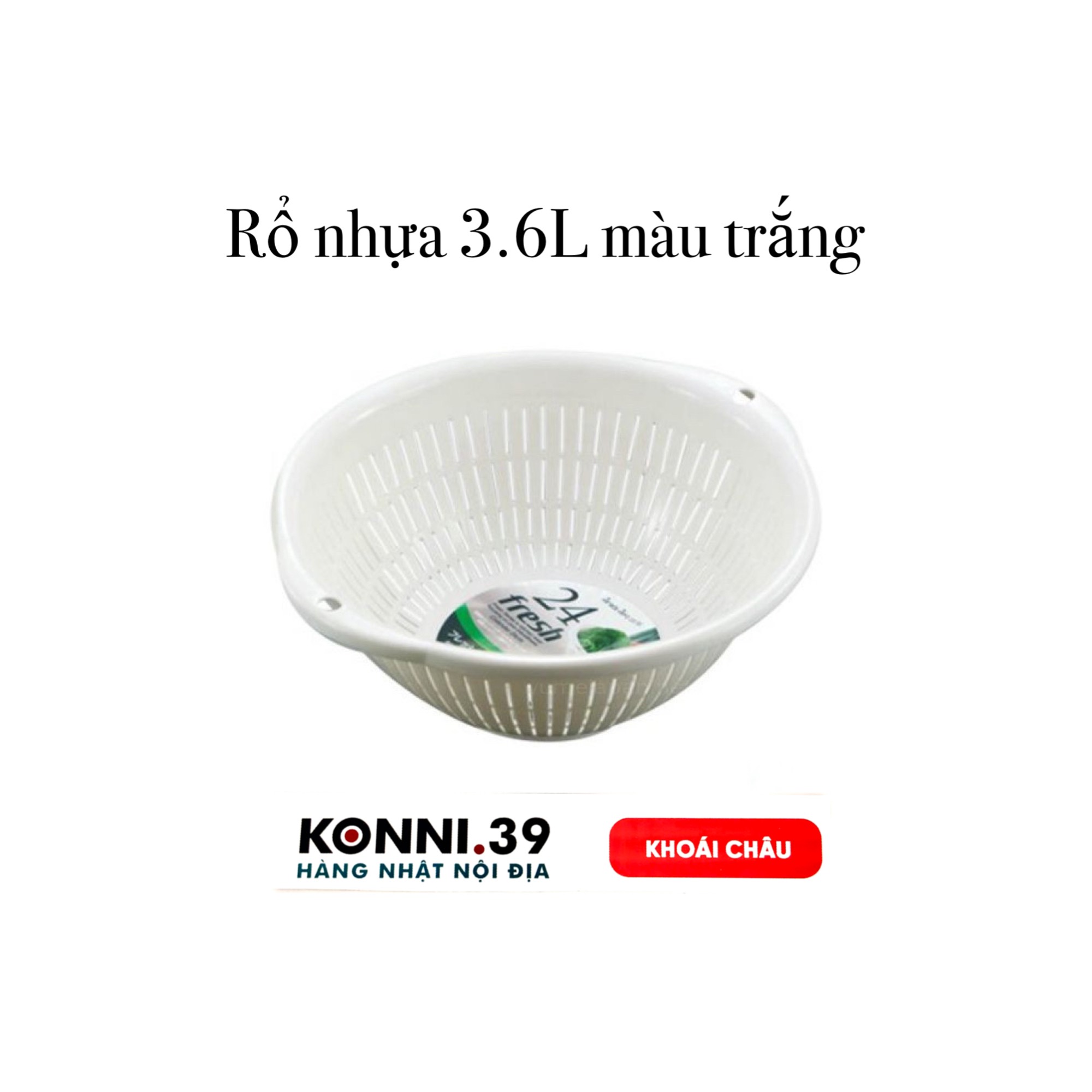 Rổ nhựa 3.6L màu trắng