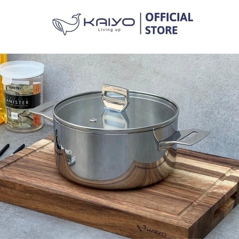 Nồi đúc inox 3 lớp đáy liền Try-Ply Kaiyo size 22cm
