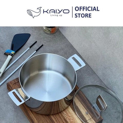 Nồi đúc inox 3 lớp đáy liền Try-Ply Kaiyo size 22cm