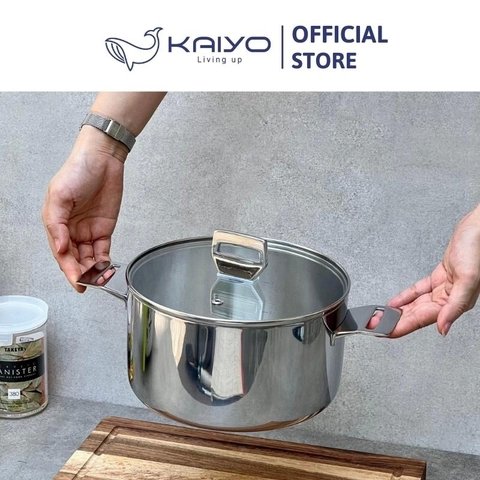 Nồi đúc inox 3 lớp đáy liền Try-Ply Kaiyo size 18cm
