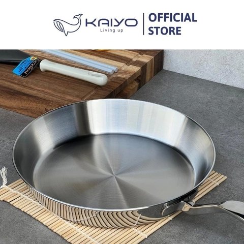 Chảo đúc inox free oil Try-Ply Kaiyo size 24cm