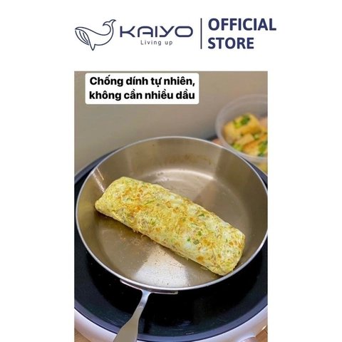Chảo đúc inox free oil Try-Ply Kaiyo size 24cm