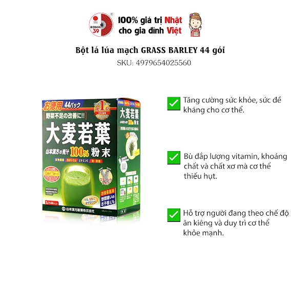 Bột lá lúa mạch GRASS BARLEY 44 gói