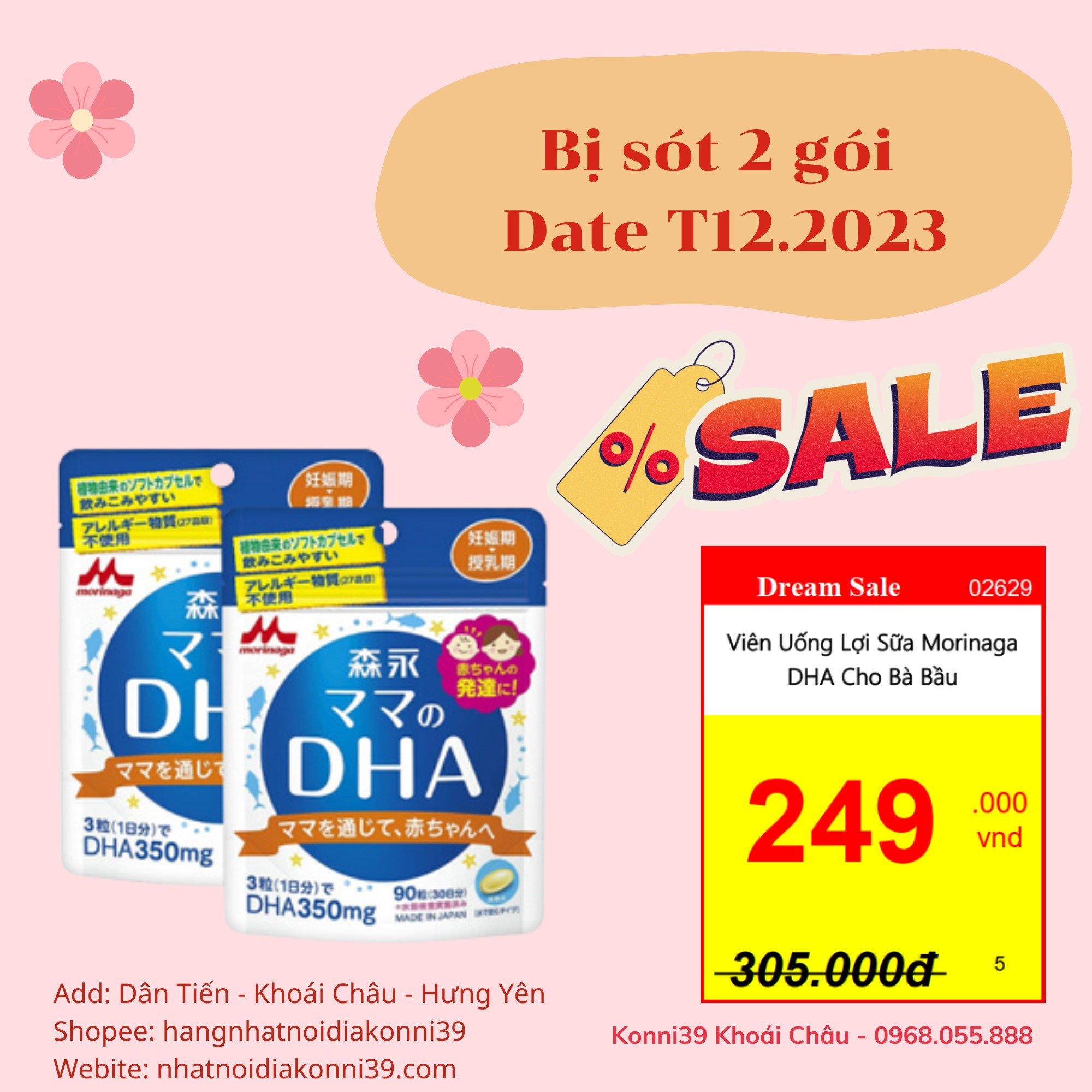 Viên Uống Lợi Sữa Morinaga DHA Cho Bà Bầu