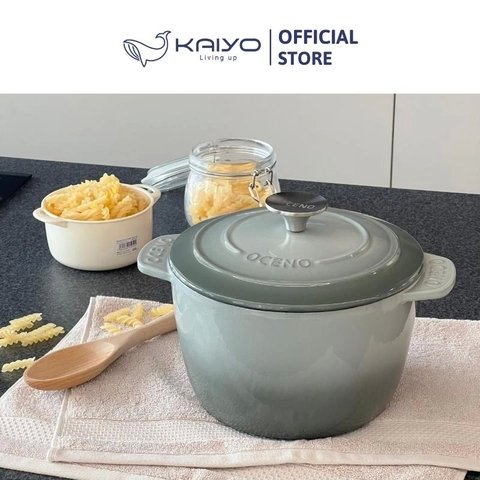 Nồi gang thành cao Oceno 20cm màu xanh đậm (navy)