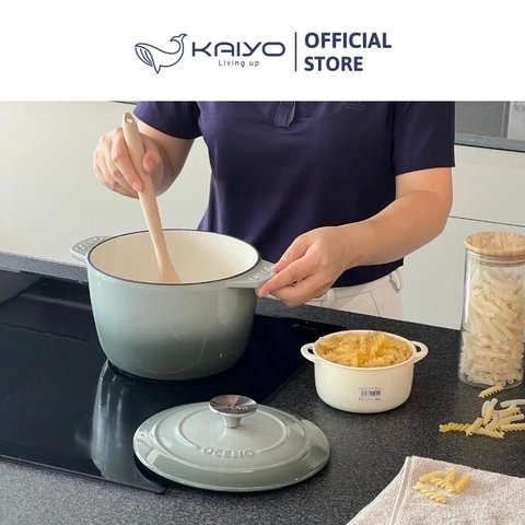 Nồi gang thành cao Oceno 20cm màu xanh đậm (navy)