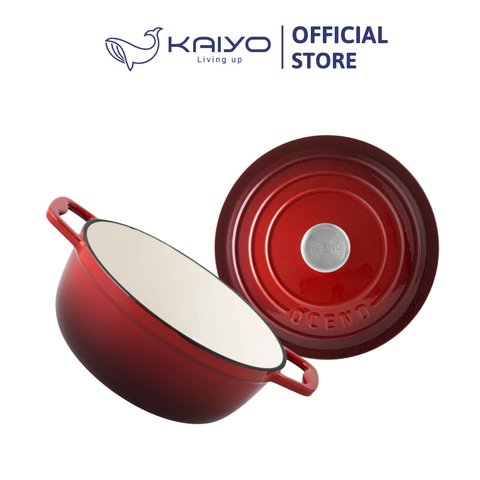 Nồi gang Oceno màu đỏ chery