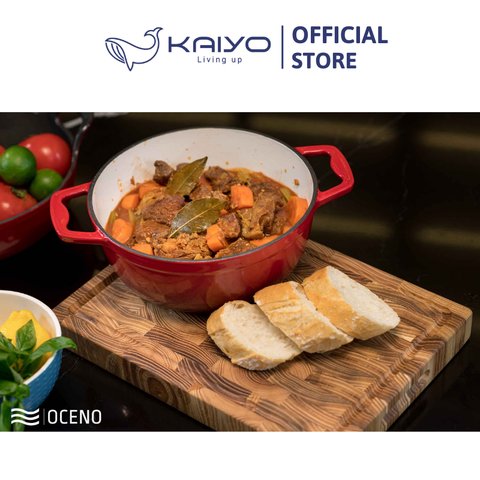 Nồi gang Oceno màu đỏ chery