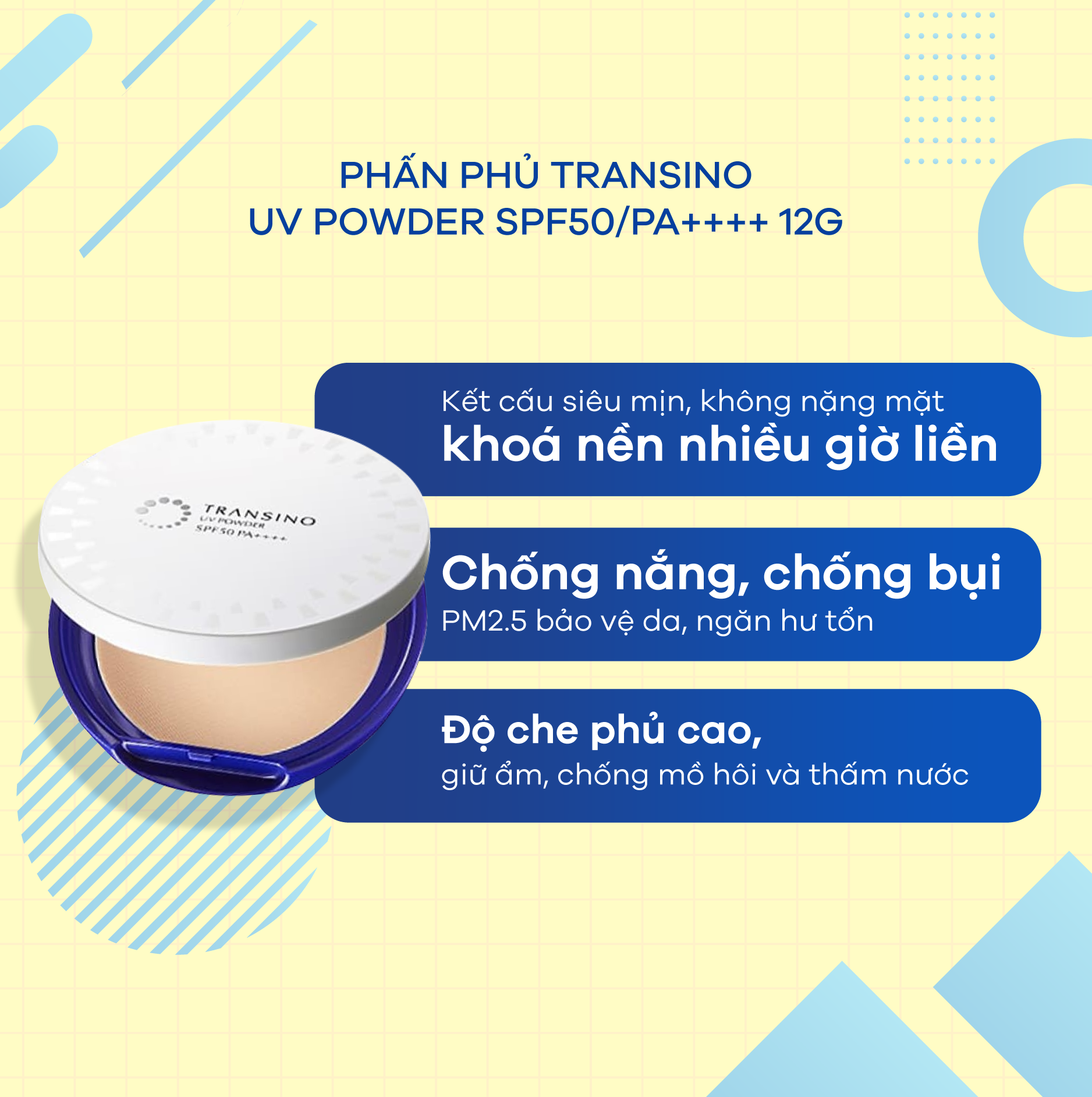 Phấn phủ UV TRANSINO 12g