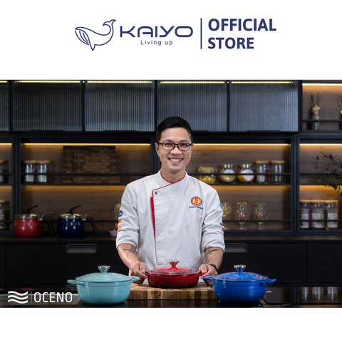 Nồi gang Oceno màu đỏ chery