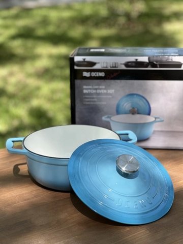 Nồi gang Oceno màu xanh light blue 22cm