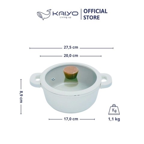 Nồi nhôm đúc đáy từ nguyên khối Elegant Kaiyo, 20cm