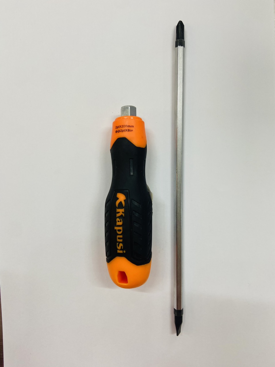 Tua vít 2 ĐẦU 6 dài 200mm_Kapusi cán cam ĐEN_20C/H