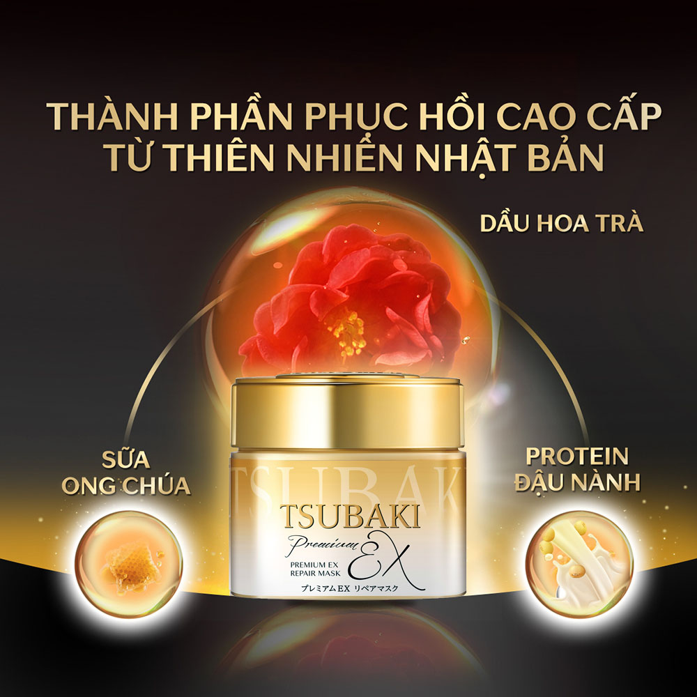 Mặt Nạ Tóc Cao Cấp Phục Hồi Hư Tổn Tsubaki 180Gr
