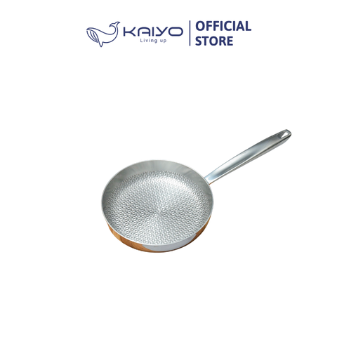 Chảo Đúc Inox 3 Lớp Thân Đáy Liền Dập Nổi Kaiyo Dáng Cạn Size 20Cm