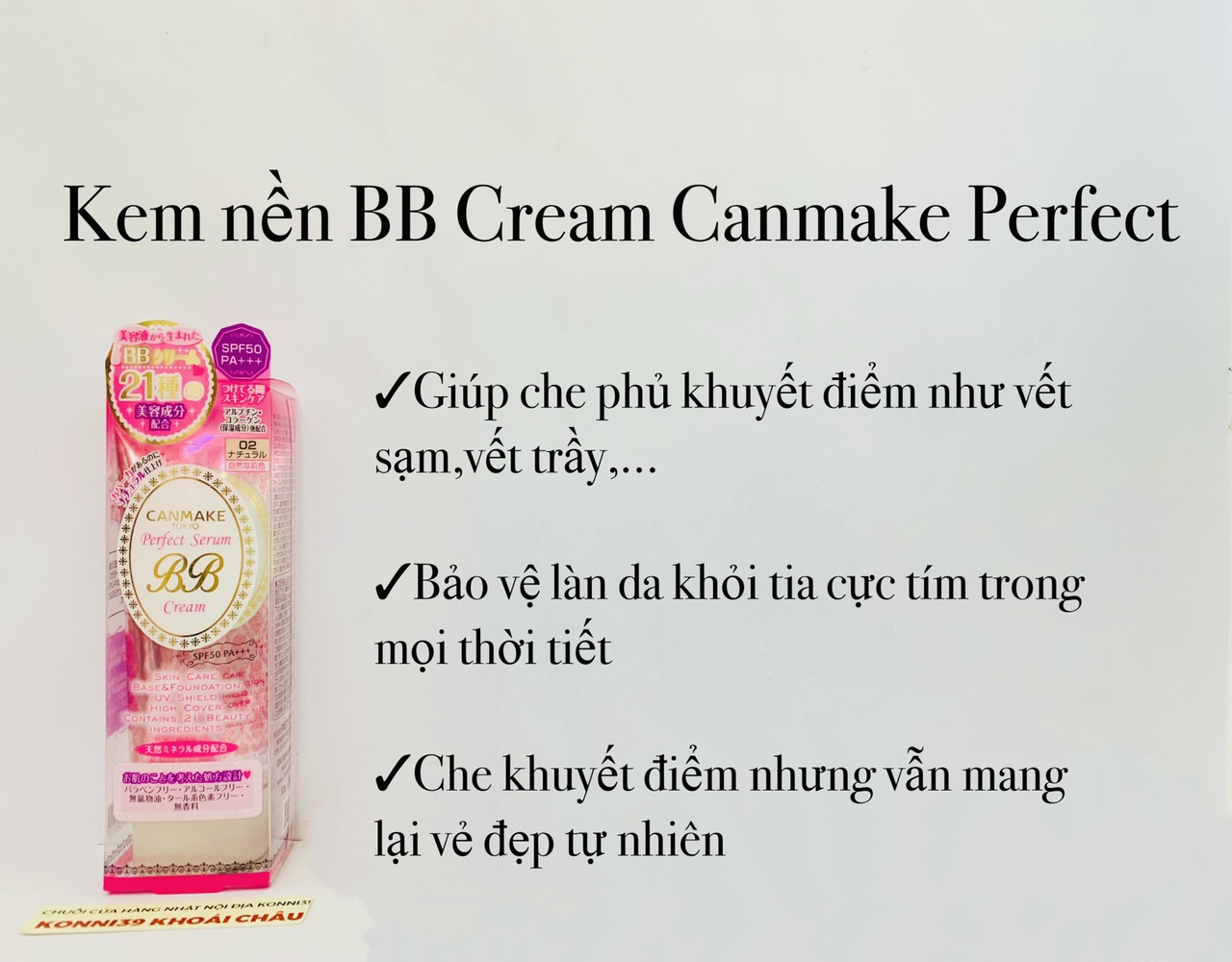 Kem nền BB Cream Canmake Perfect Serum SPF50/PA+++ 30g (Màu 02 tự nhiên)