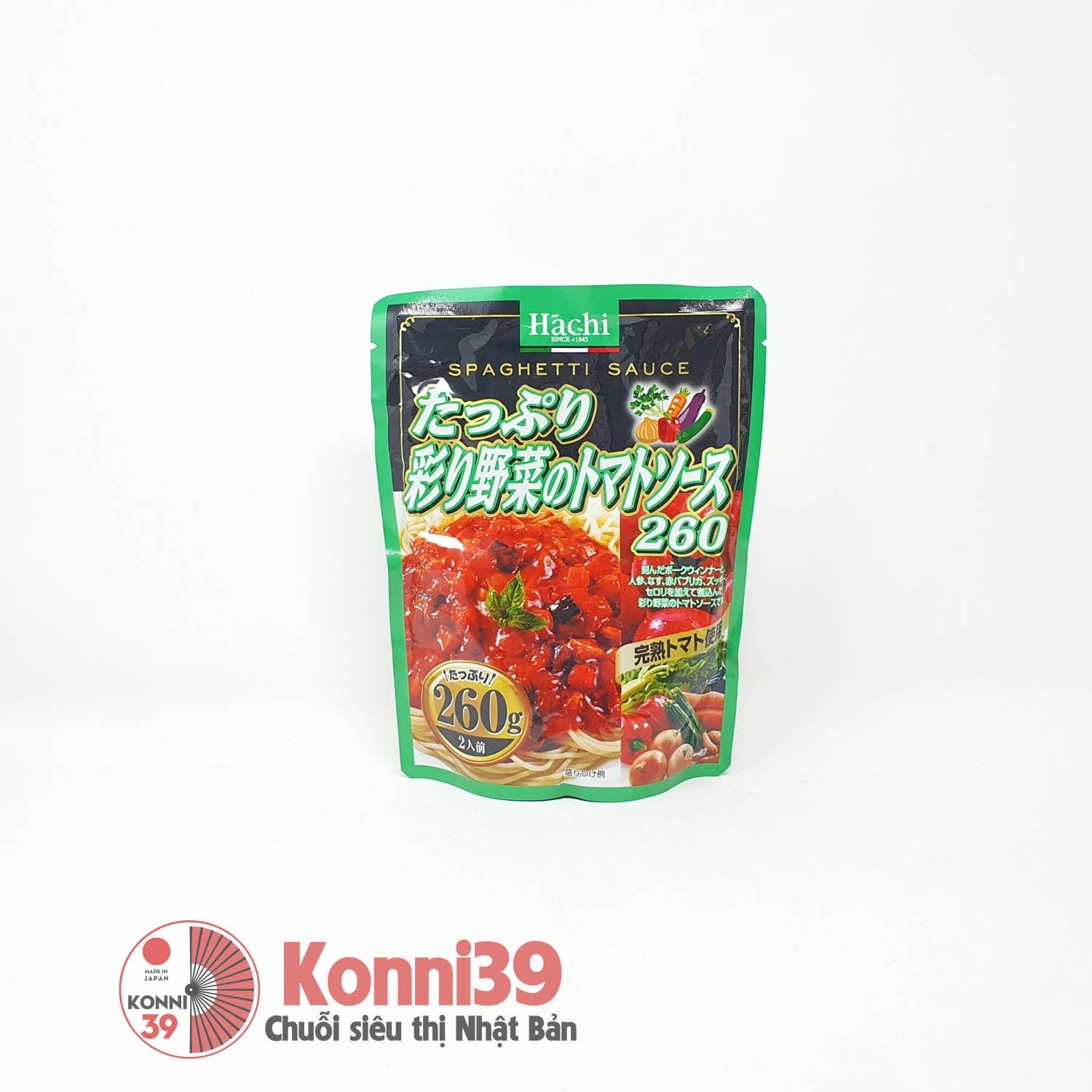 Sốt mì Ý vị cà chua và rau củ Hachi 260g
