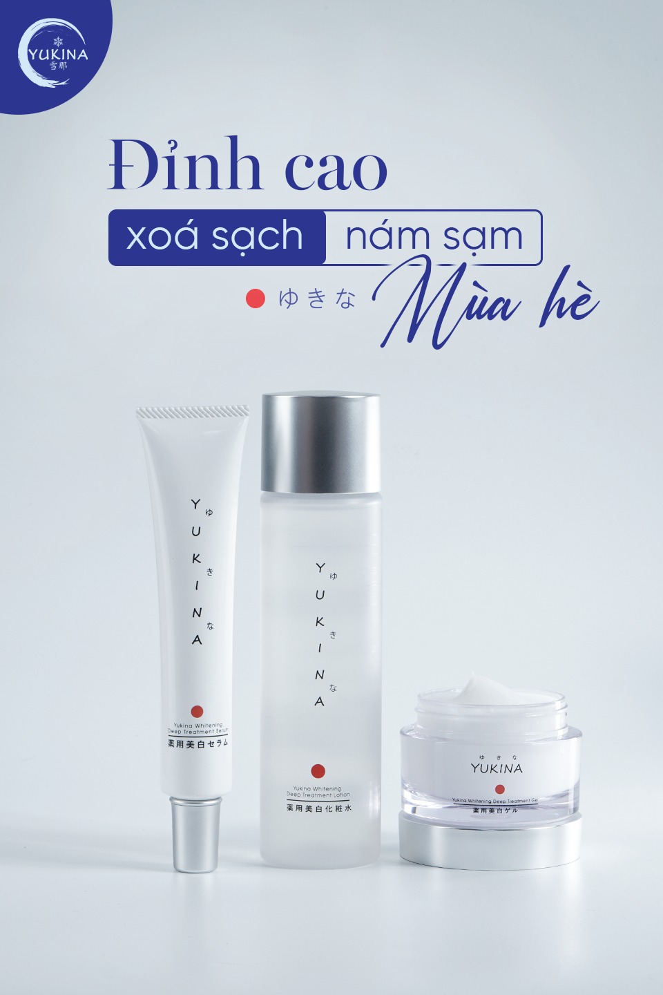 Sét trị nám, trắng da chuyên sâu Yukina (Lotion, Serum, kem dưỡng)
