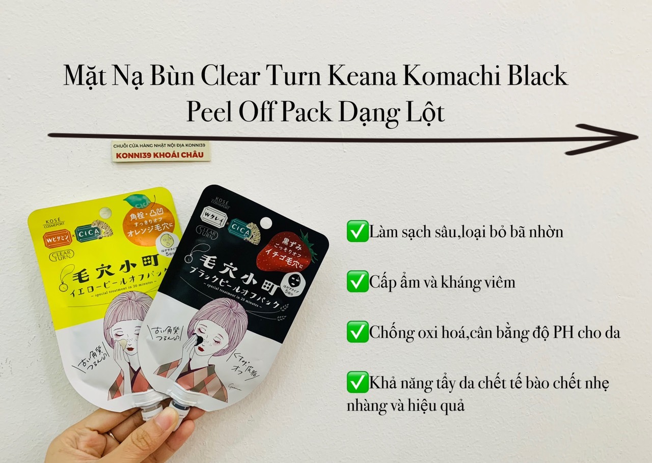 Mặt nạ bùn Clear Turn Keana Komachi Black Peel Off Pack dạng lột (2 loại)