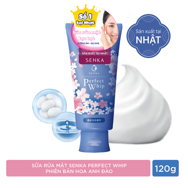Sữa rửa mặt Perfect Whip 120g - Phiên bản hoa anh đào