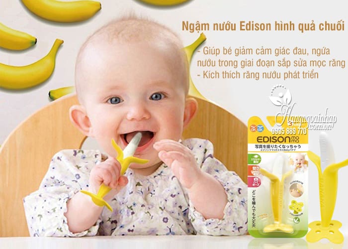 Gặm nướu Edison hình quả chuối cho bé từ 3 tháng