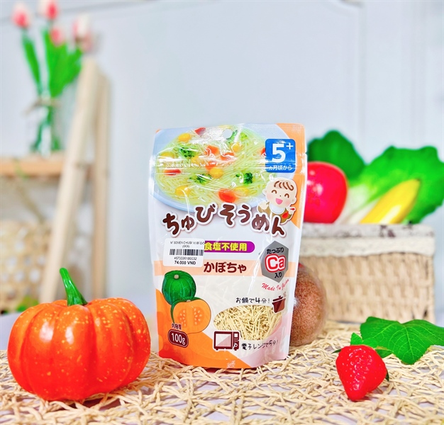 Mì Chubi somen vị bí đỏ 5m+ bổ sung canxi