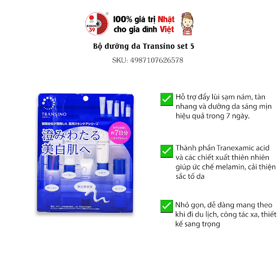 Bộ dưỡng da Transino set 5