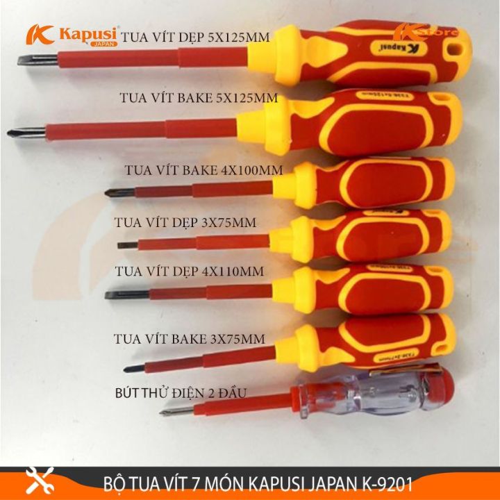 Tua vít 7 món ( 6 tua vít+ 1 bút thử điện)