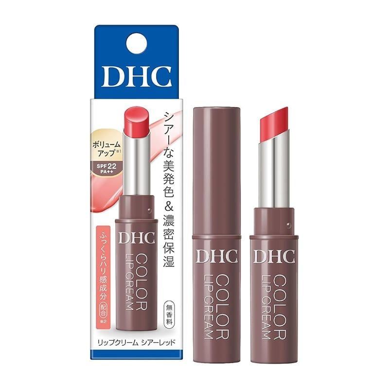 Son Dưỡng DHC Color Lip Cream SPF 22PA++ Sheer Red 1.5g