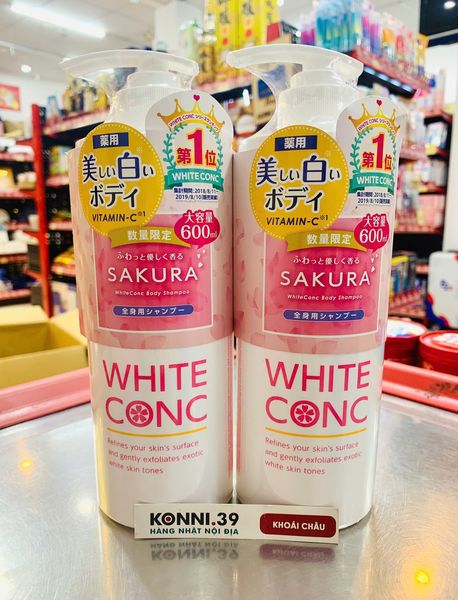 Sữa Tắm Dưỡng Trắng Da White ConC Hương Hoa Anh Đào 600Ml ( Phiên Bản Mùa Xuân )