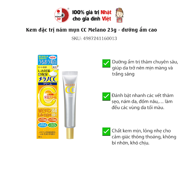 Kem đặc trị nám mụn CC Melano 23g - dưỡng ẩm cao