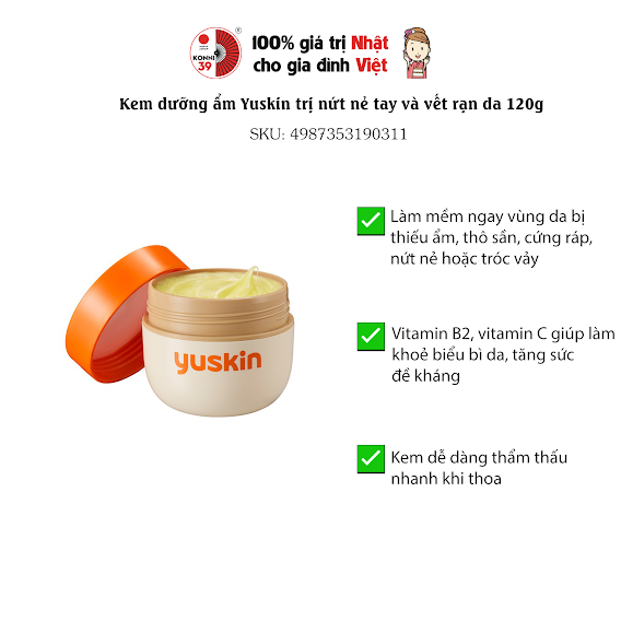 Kem dưỡng ẩm Yuskin trị nứt nẻ tay và vết rạn da 120g
