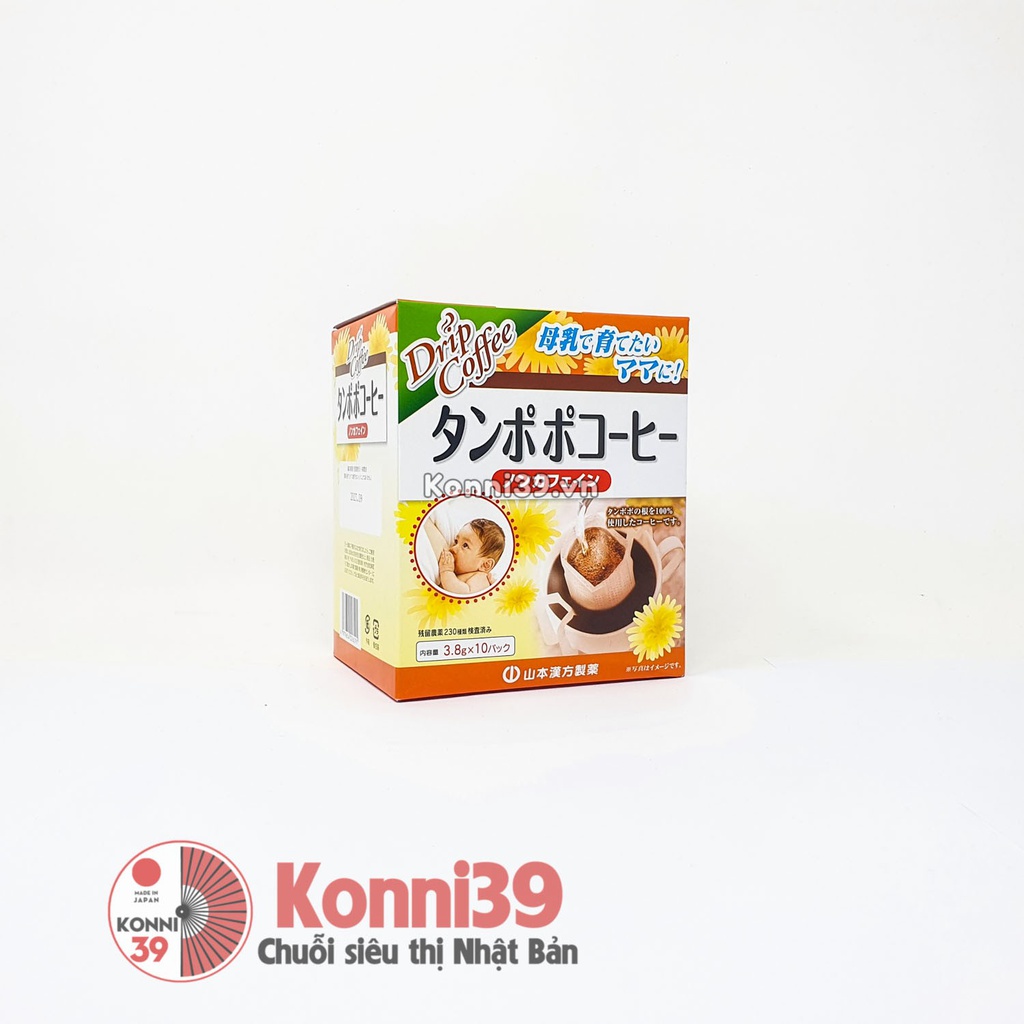 Cafe bồ công anh Yamamoto non-caffein 10 gói dùng cho phụ nữ cho con bú