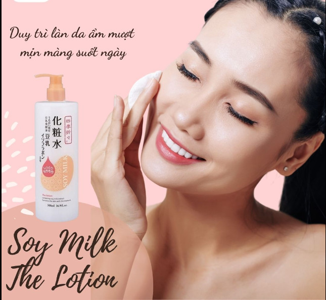 Nước hoa hồng Kumano Soymilk Shikiori dưỡng ẩm chiết xuất đậu nành 500ml