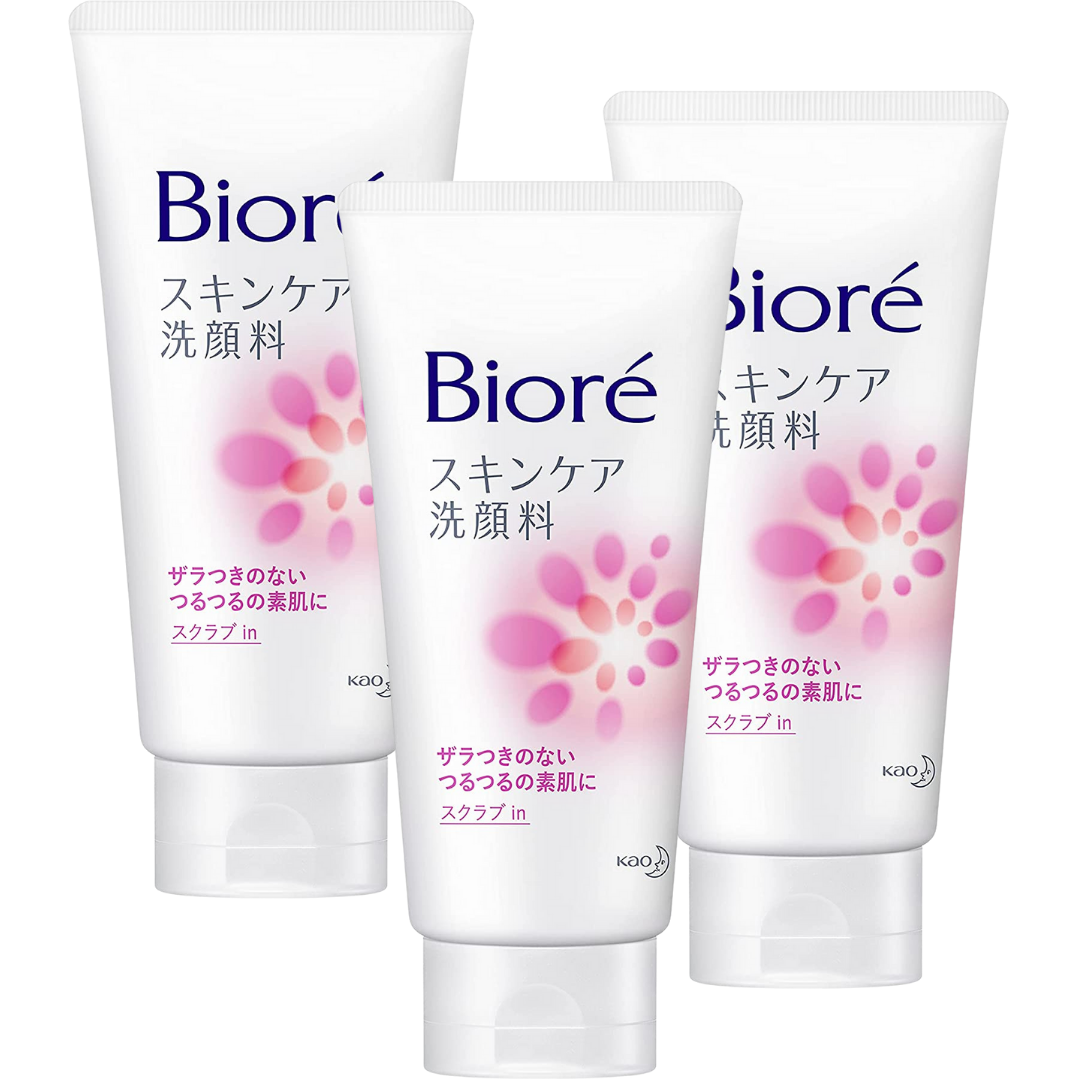Sữa rửa mặt dưỡng da Biore tẩy da chết(130g) - Hồng