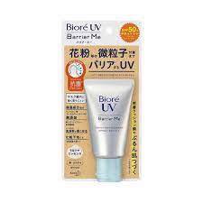 Kem chống nắng 	Biore UV Barrier Me Essence SPF50 +/PA ++++ dưỡng ẩm, làm lớp nền trang điểm 60g