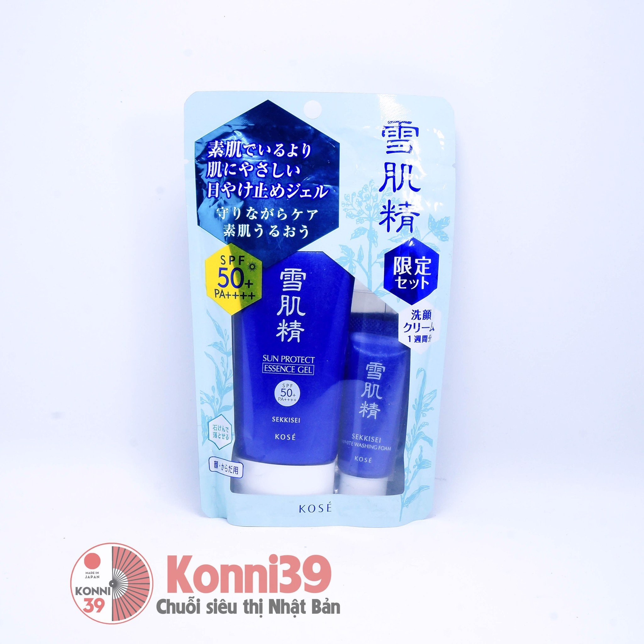 Kem chống nắng Kose Sekkisei dạng gel 80g SPF50+PA++++(được tặng kèm sữa rửa mặt)