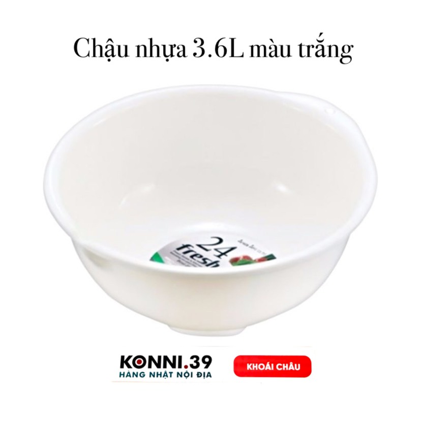 Chậu nhựa 3.6L màu trắng