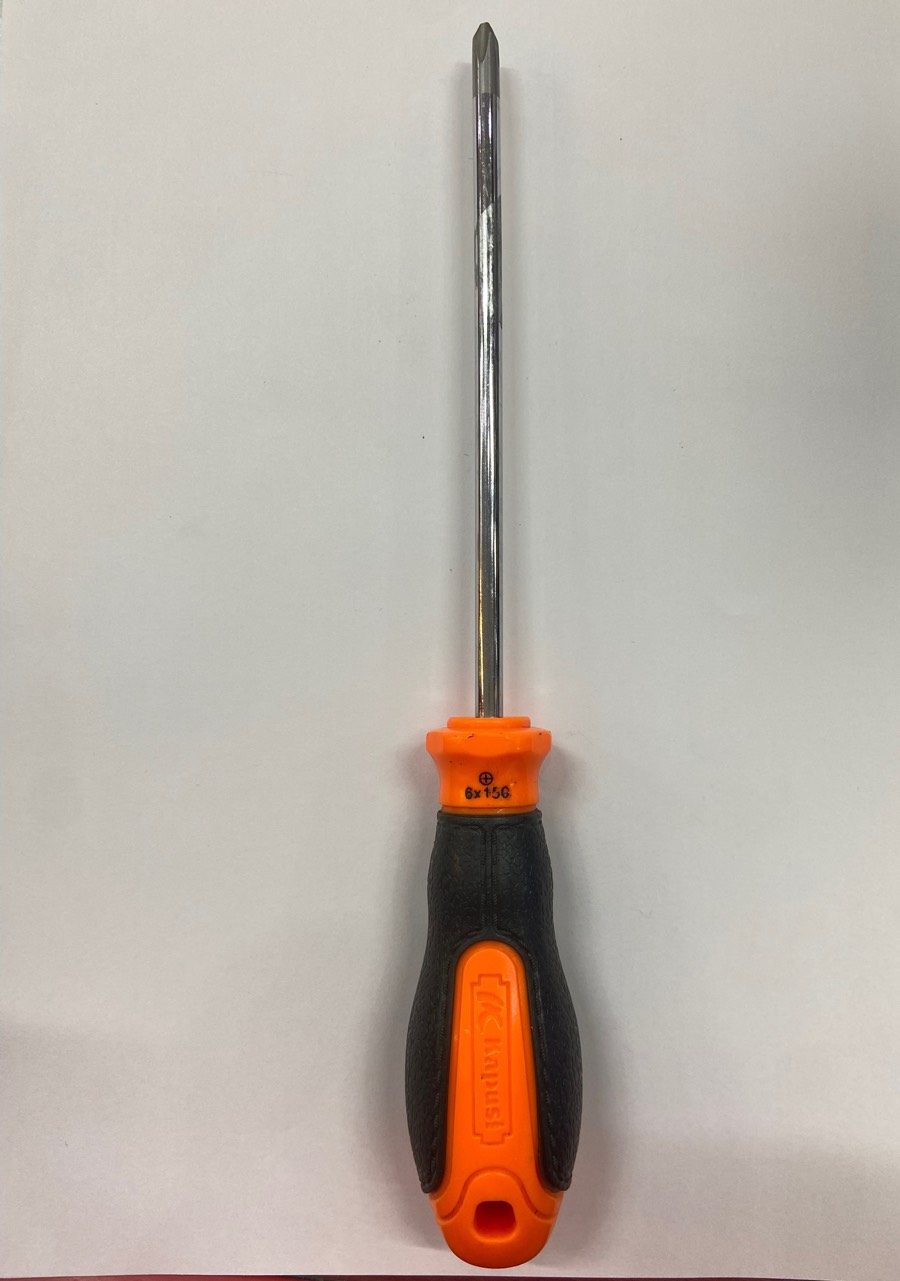 Tua vít 1 đầu DẸP 6 dài 150mm_Kapusi cam đen_12C/H