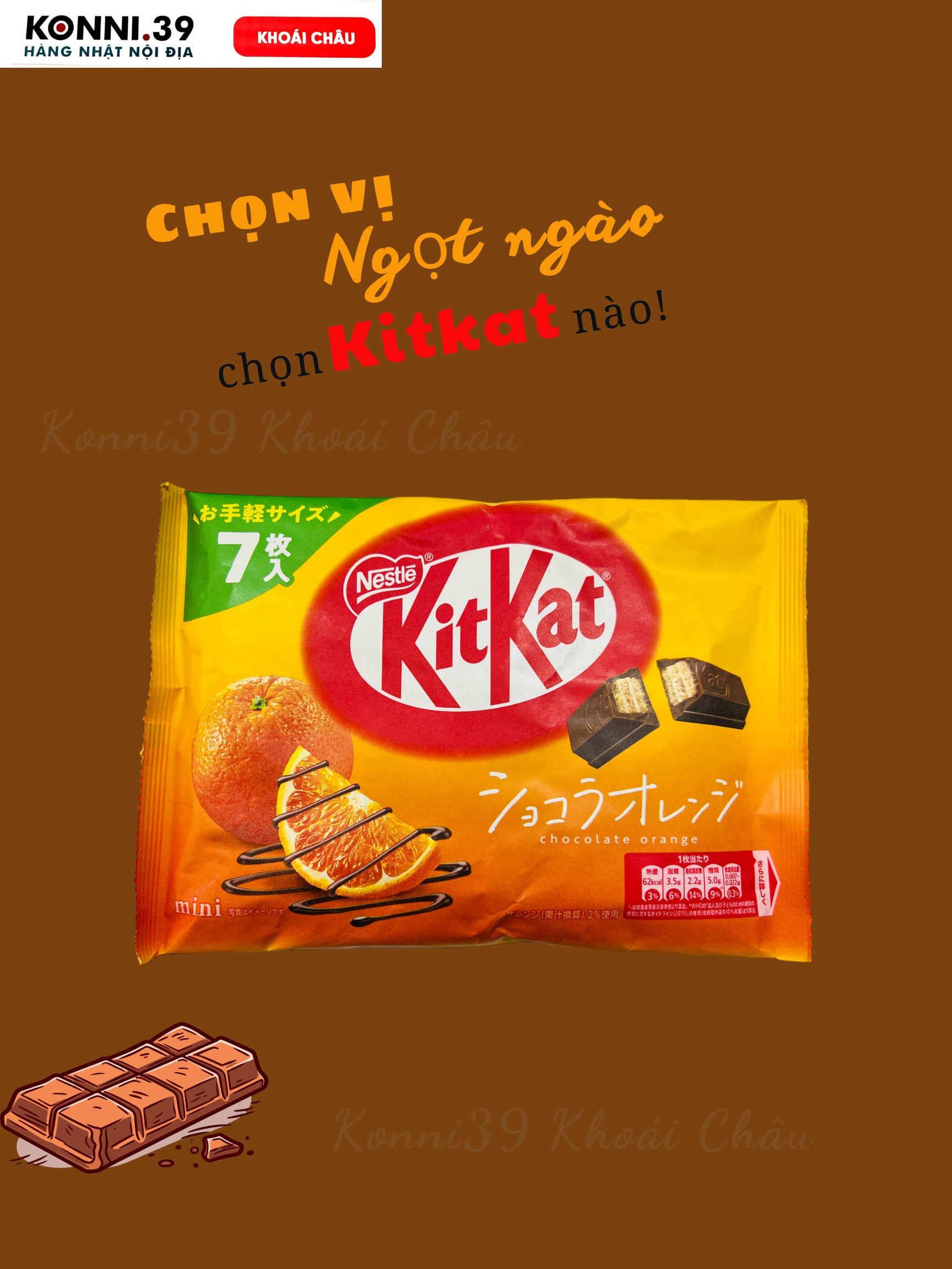 Bánh Kitkat Nestle mini gói (Vị Cam)