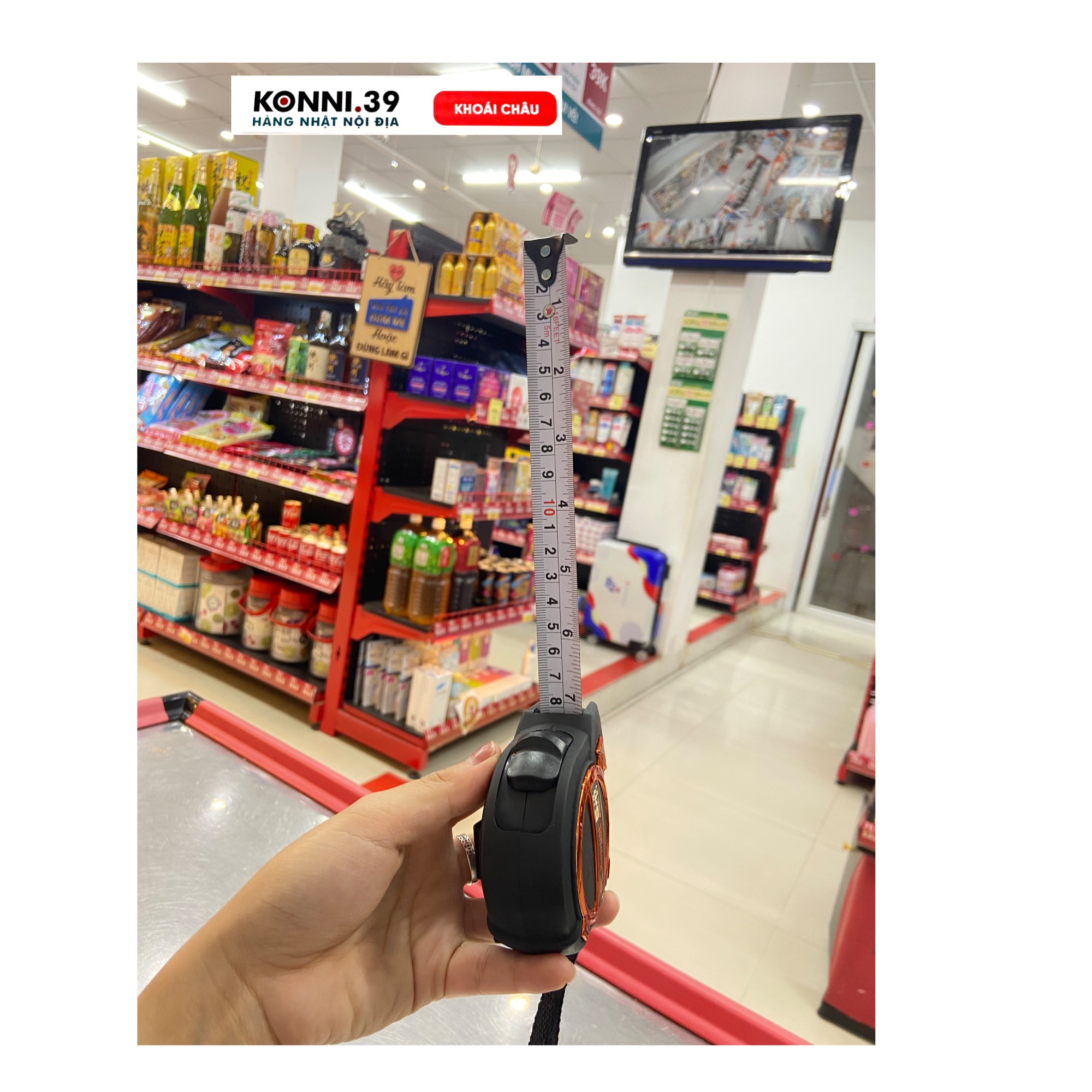 Thước kéo 5M19 đen viền cam