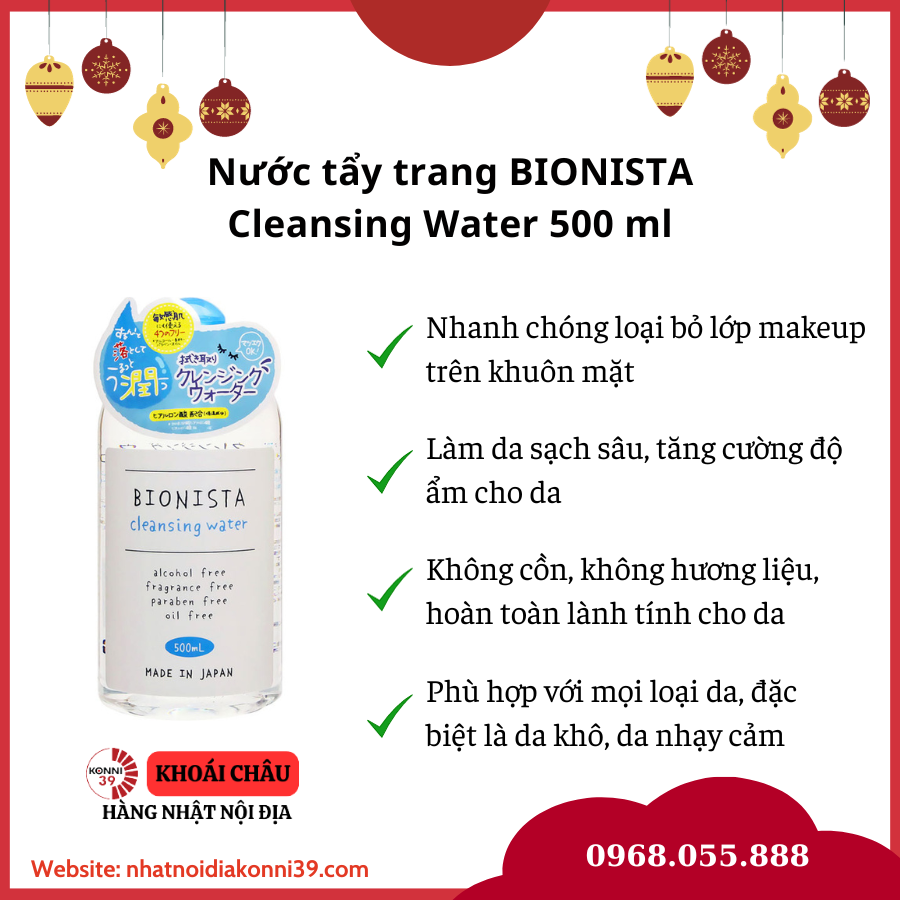 Nước tẩy trang BIONISTA Cleansing Water 500 ml