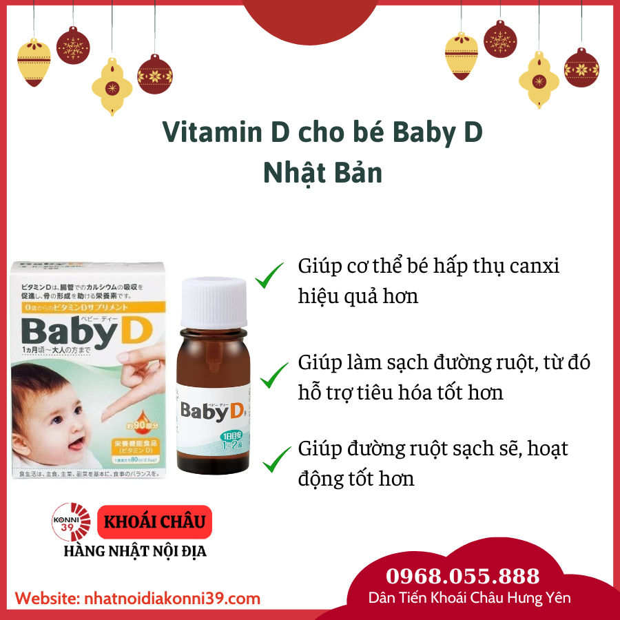 Vitamin D cho bé Baby D Nhật Bản